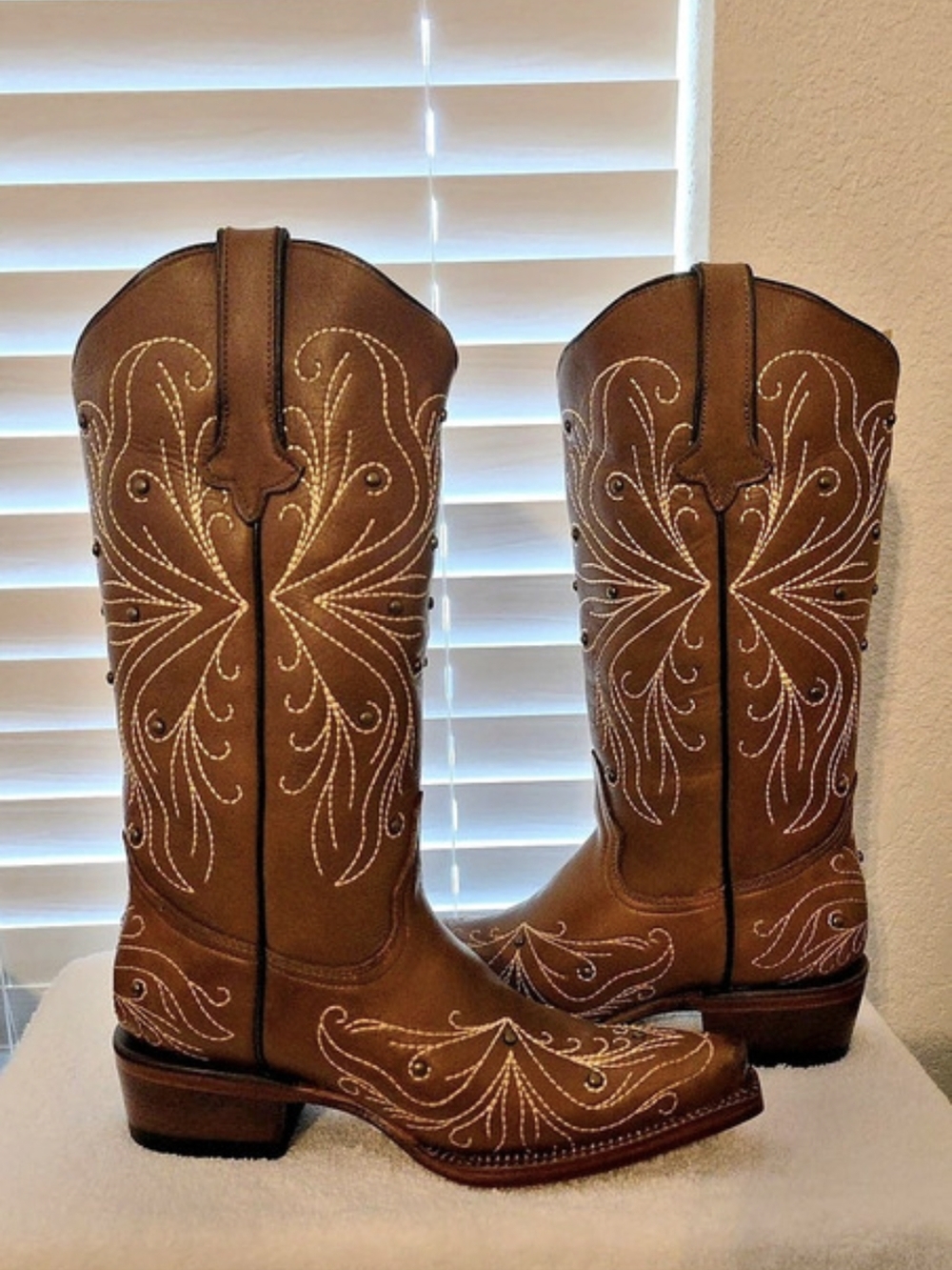 Tanner Mark Boots Embroidered Western Boots in Brown
